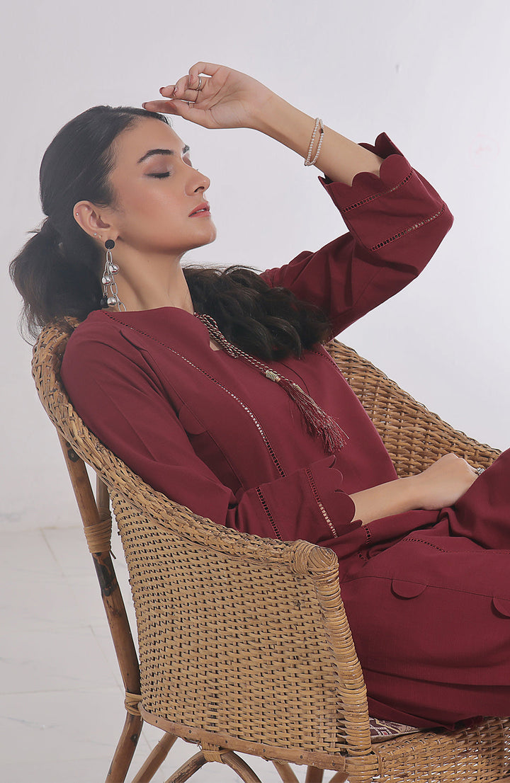 Geranium | Co-ords Stitched 2PC Khaddar Solid