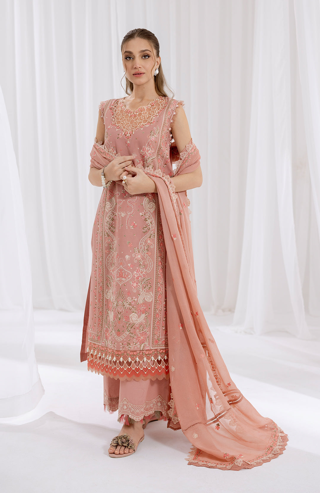 Elise | 3Pc Lawn Embroidered Suit