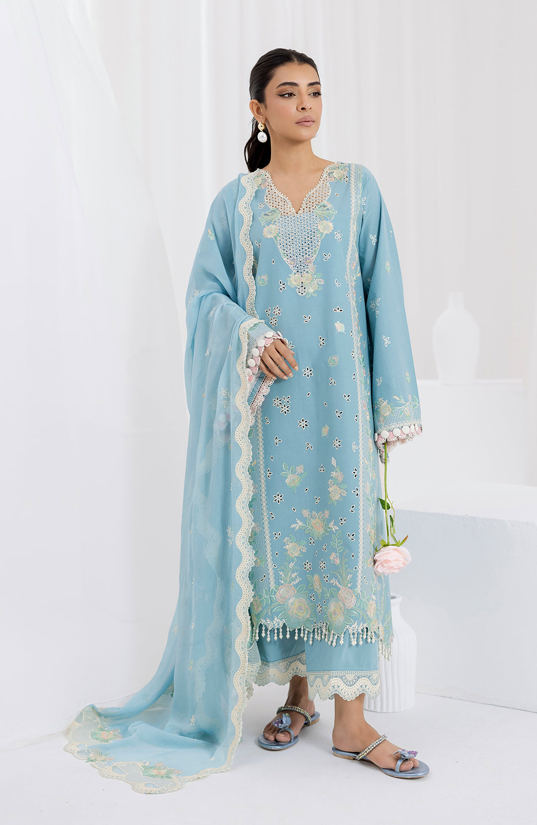 Glacea | 3Pc Lawn Embroidered Suit