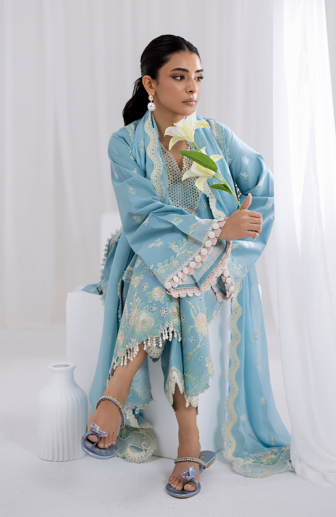 Glacea | 3Pc Lawn Embroidered Suit