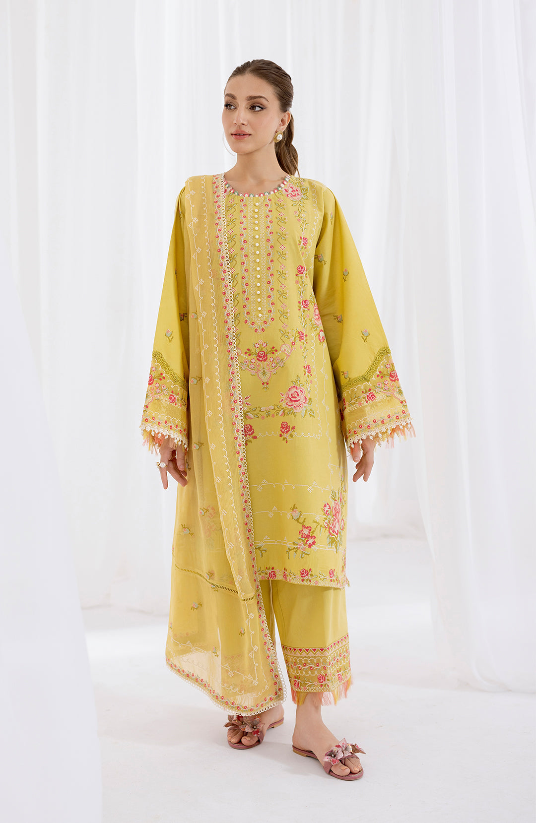 Solene | 3Pc Lawn Embroidered Suit