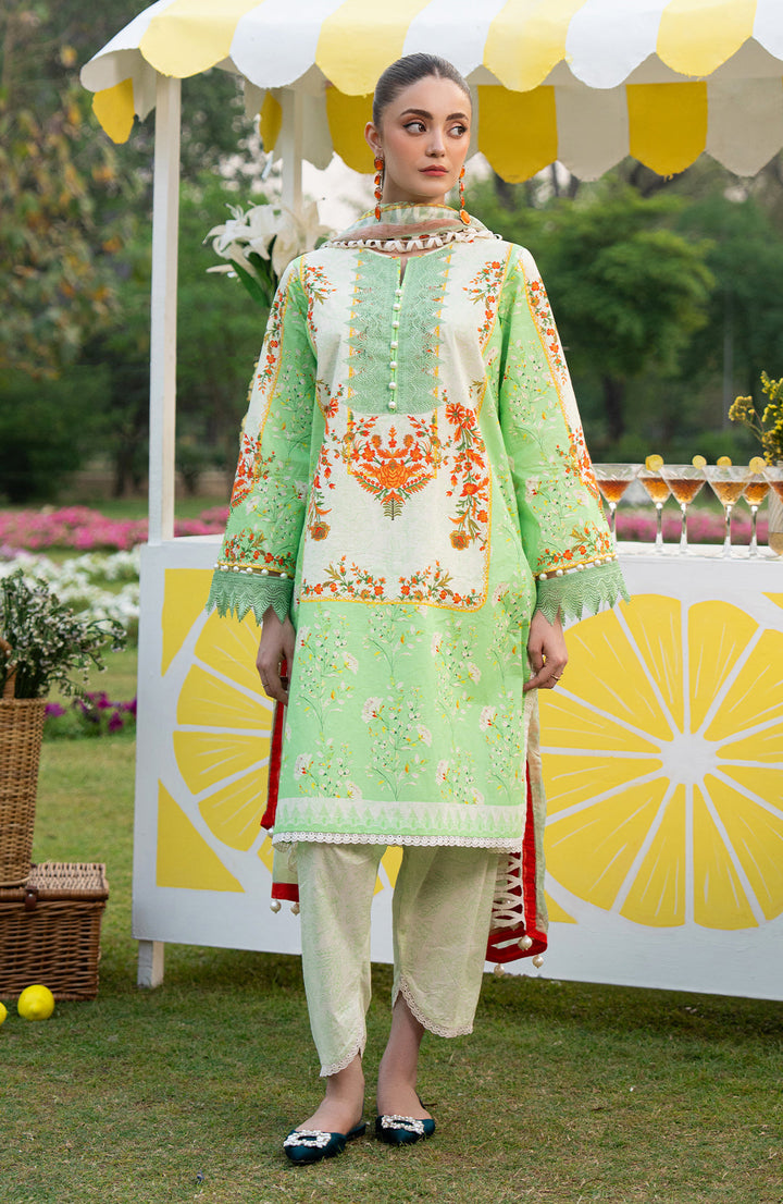 Green Aloe | 3Pc Printed Lawn Suit