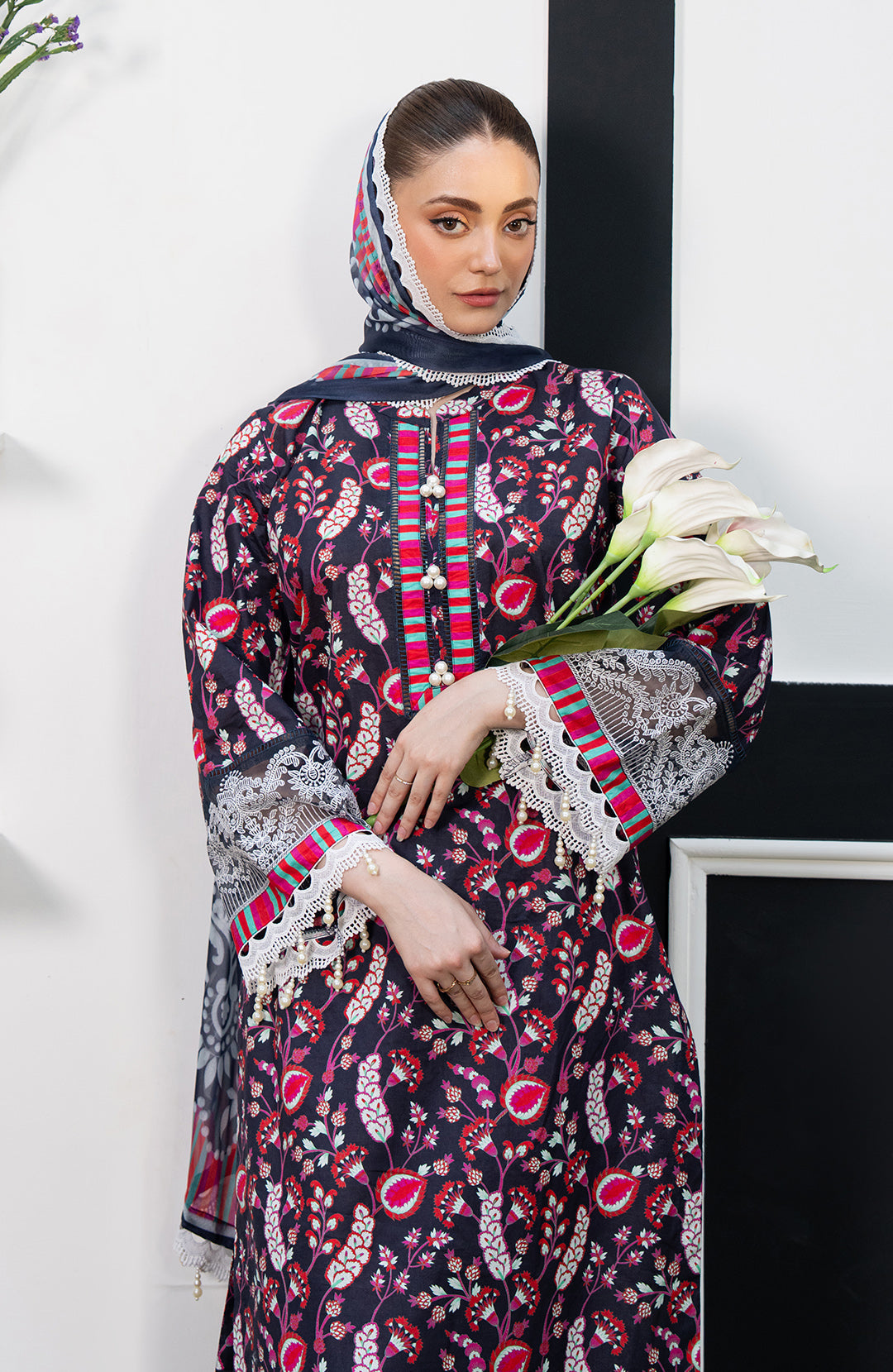 Hydrangea | 3Pc Printed lawn Suit